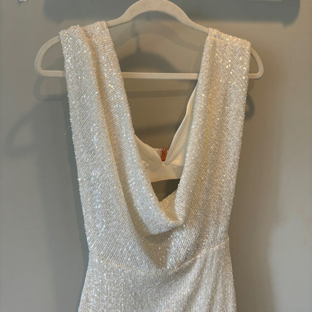 Nookie Pandora Plunge Sequin Mini Dress in White - Picture 4 of 10